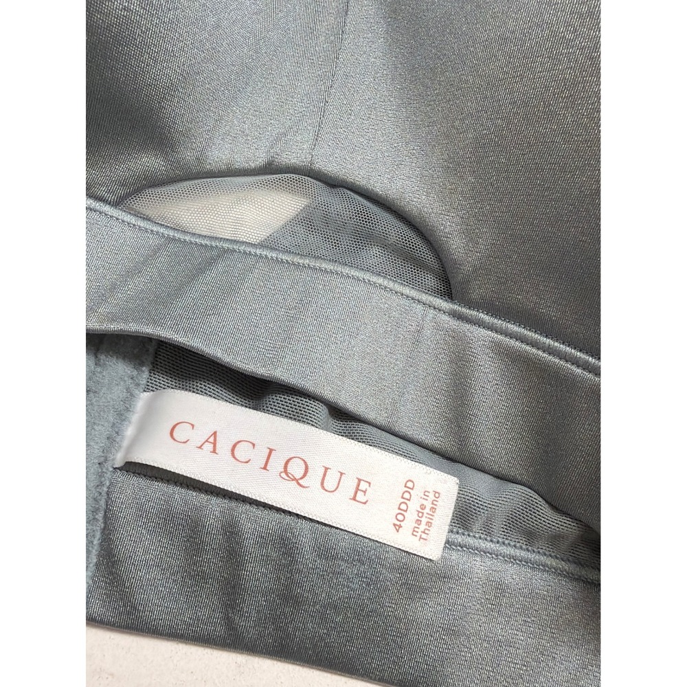 Cacique Lightly Lined No-Wire Bra 40DDD Steel Blue Grey Wireless Comfort Support